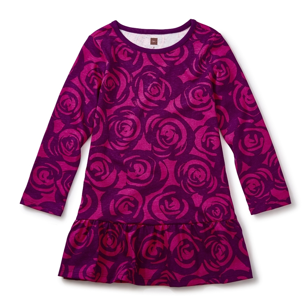 Tea Collection Rennie Rose Ruffle Dress - Fuschia